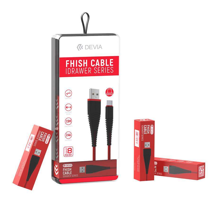 Cable Idrawer Fhish Series Lightning 1.5m (rojo)