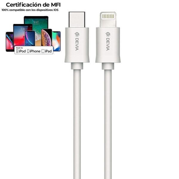 Cable Smart Series Tipo C - Lightning MFI (20 3A, 1M)