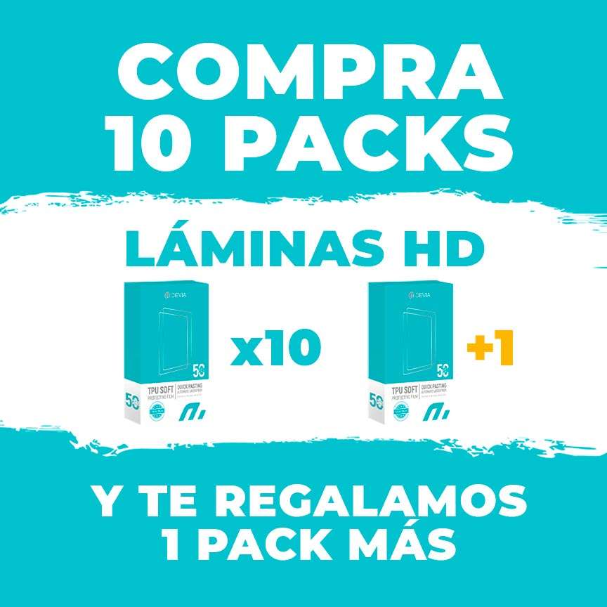 10 Packs Láminas Hidrogel HD + 1 Pack GRATIS Hidrogel HD